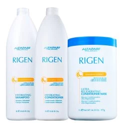 Alfaparf Rigen Hydrating Shampoo Conditioner Mask Professional Dry And Weak Hair Kit 3x1L/33.8 Fl.oz