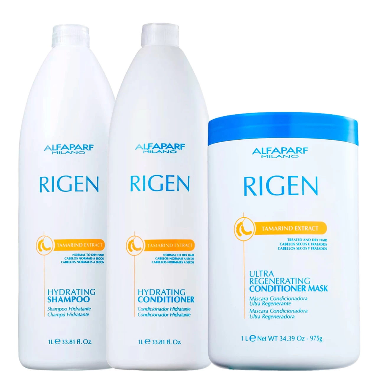 Alfaparf Rigen Hydrating Shampoo Conditioner Mask Professional Dry And Weak Hair Kit 3x1L/33.8 Fl.oz 1 Alfaparf Rigen Hydrating Shampoo Conditioner Mask Professional Dry And Weak Hair Kit 3x1L/33.8 Fl.oz