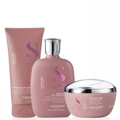Kit Alfaparf Shampoo Conditoner Mask Semi Di Lino Moisture Dry Hair Nutritive Complete Hydration
