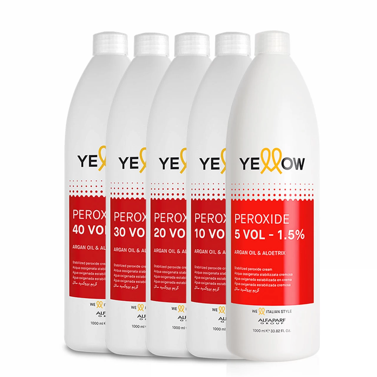 Kit Alfaparf Yellow Peroxide Salon Argan Oil Aloetrix Oxidantes Professional Use 5x1L/5x33.8fl.oz 1 Kit Alfaparf Yellow Peroxide Salon Argan Oil Aloetrix Oxidantes Professional Use 5x1L/5x33.8fl.oz